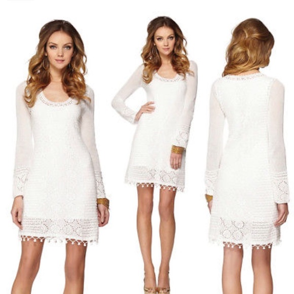 Lilly Pulitzer White Athena Crochet Sweater Dress - Picture 6 of 6